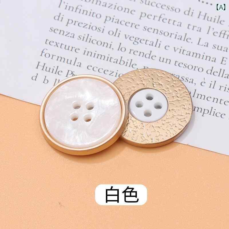 ボタン　カジュアル　アクセサリー 金属 樹脂 ダブル ピース フラット 4 穴 スーツ ボタン ラウンド ウール コート ウィンドブレーカー