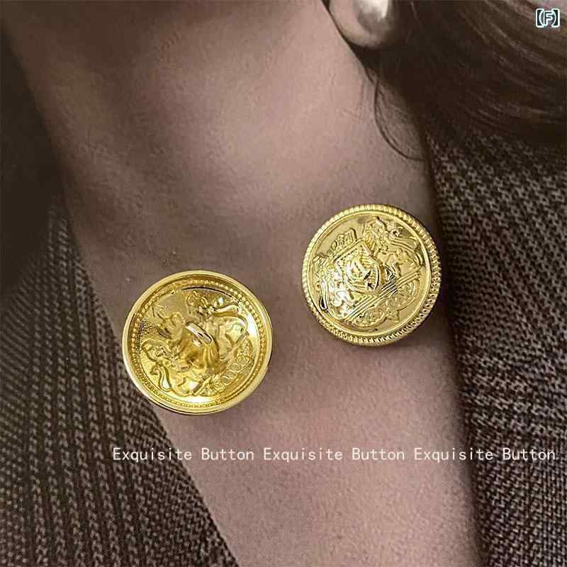 ボタン ラウンド アクセサリー DIY 精巧 レトロ 英国 学校 制服 スーツ 金属 ボタンカーディガン セーター ウィンドブレーカージャケット 手縫い ボタン