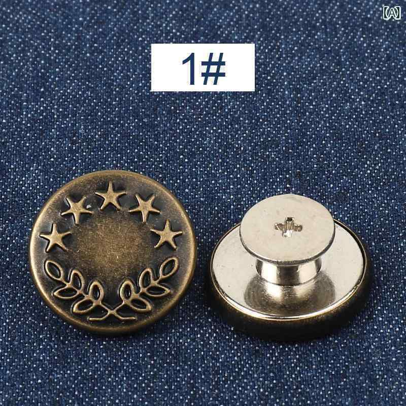 ボタン　ラウンド　アクセサリー ジーンズ ボタン ウエスト 調節可能 取り外し 可能 変更 アーティファクト ラウンドメタル バックル パンツ 固定