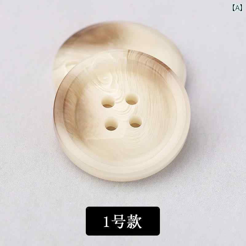 ボタン　ラウンド　アクセサリー コート ボタン 高級 樹脂 ウィンドブレーカー セーター 柄 丸型 4 穴 スーツ ジャケット