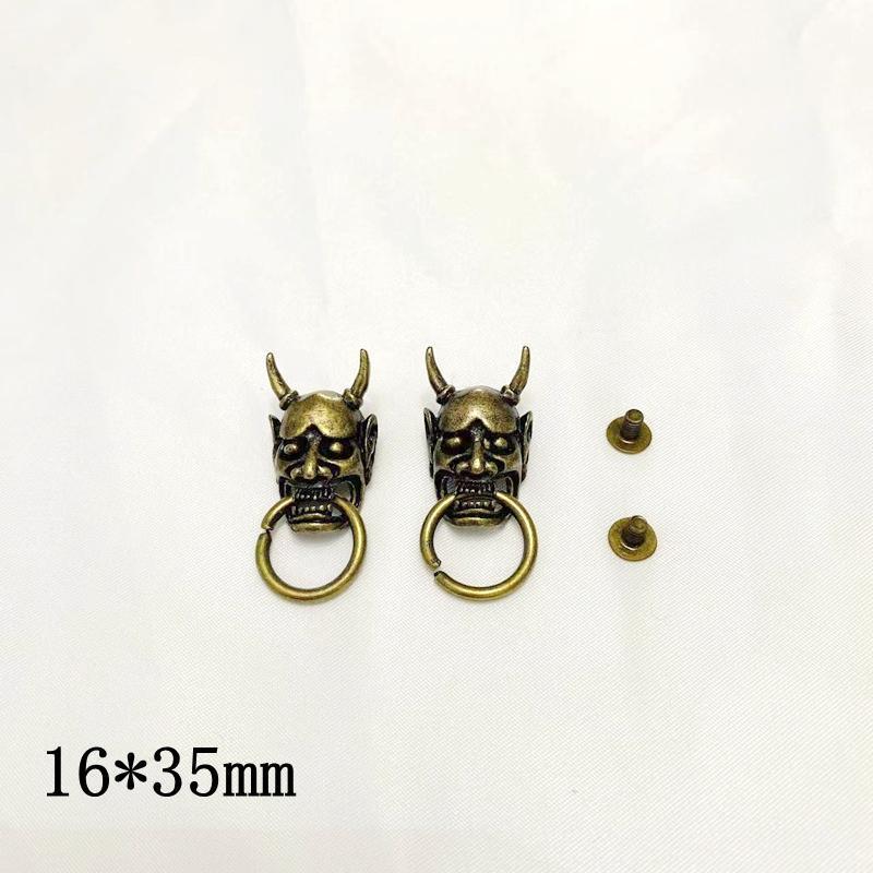 キーホルダー　アクセサリー　メタル グリーン ブロンズ 合金 バイト リング スカル マネー 布 バック..