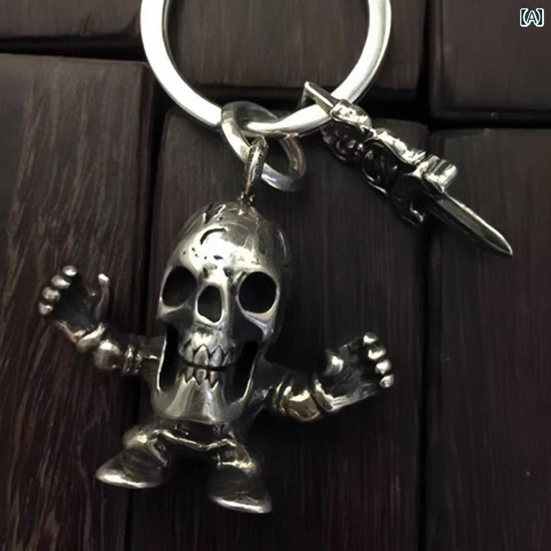 キーホルダー　アクセサリー　メタル 925 シルバー アンカー スカウト フラワー クロス バイク レトロ ..