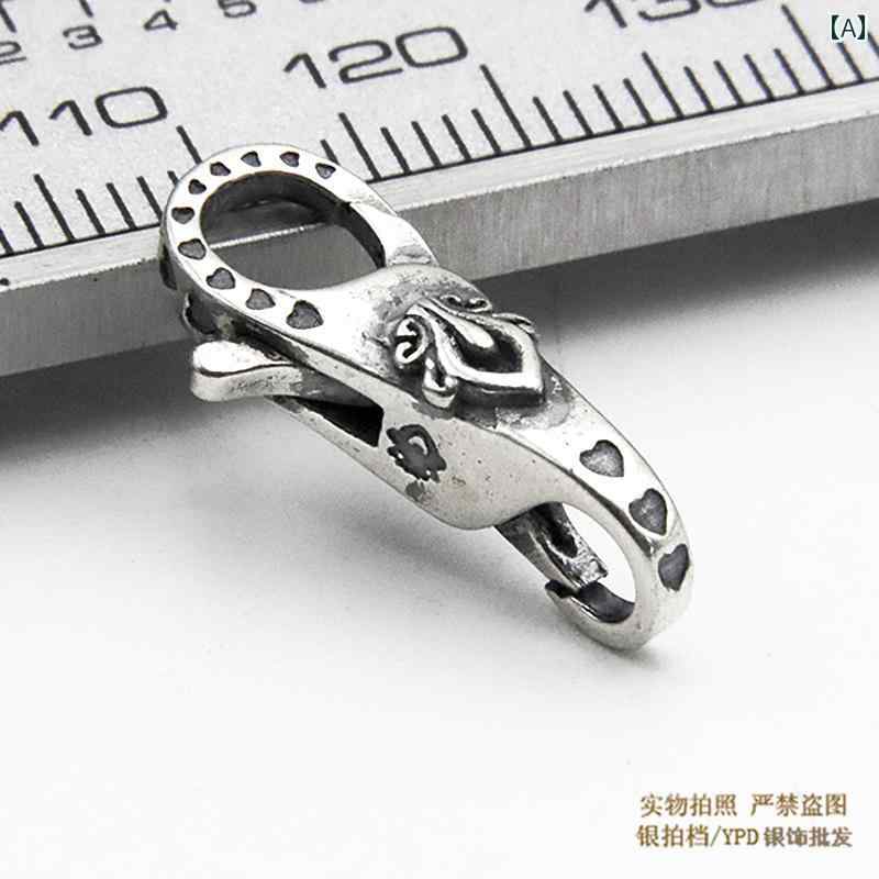 キーホルダー　アクセサリー　メタル 925 スター リング シルバー 両端 両面 オープン ジュエリー バッ..