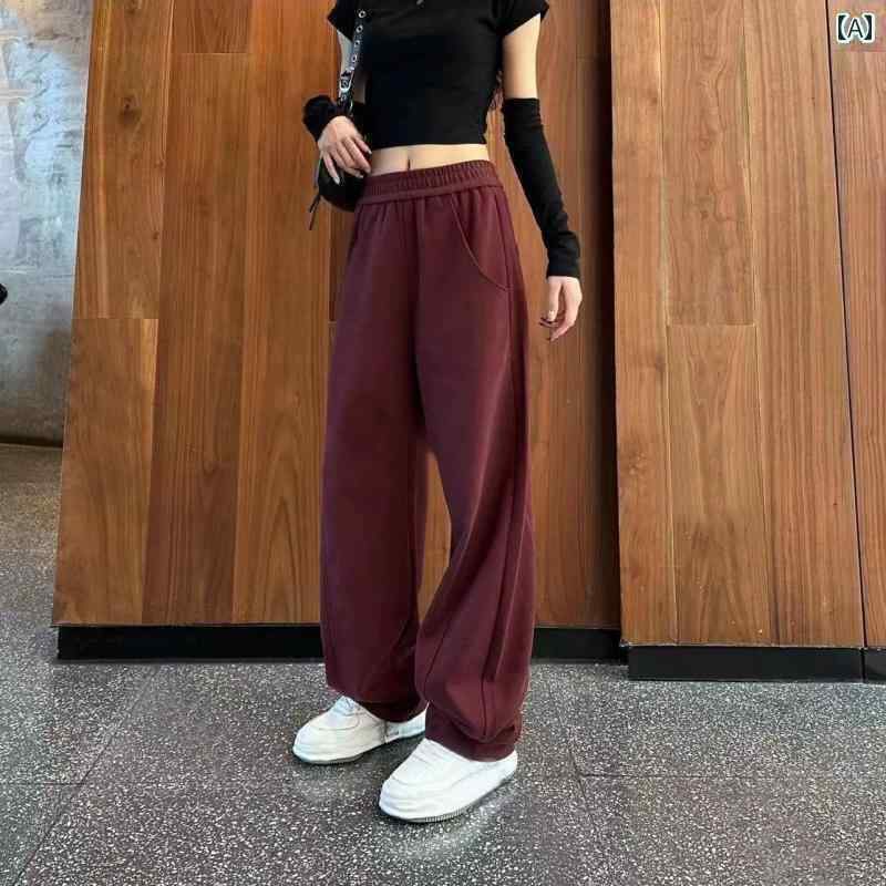 ワイド　パンツ　ボトムス バナナ パンツ レディース 2024 春秋 スタイル スリム ストレート フロア レ..