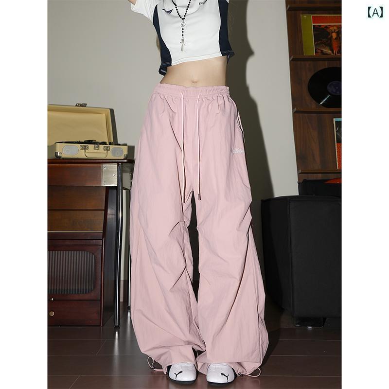 ワイド　パンツ　ボトムス MANYSTON Heji Guochao アメリカン パンツ レディース 春秋 カジュアル スト..