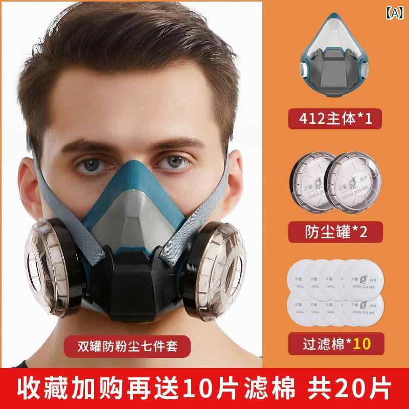 フェイスガード　防護　眼鏡 防塵 マスク 工業用 フルフェイス 通気性 研 削 特殊 フル シールド フード