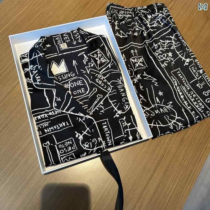 シルク　パジャマ　レディース 高級 イン スタイル カップル パジャマ セット メンズ レディース グラ..