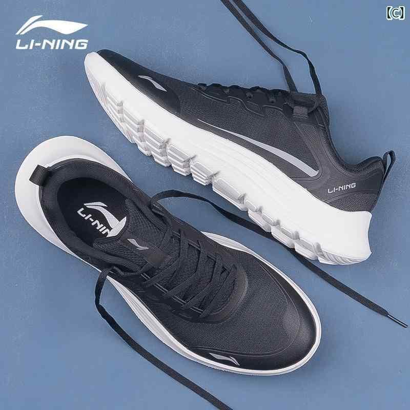 ランニング　シューズ　カジュアル Li Ning メンズ ランニング シューズ 春 スカイラーク ブラック 軽量 通気性 スポーツ カジュアル