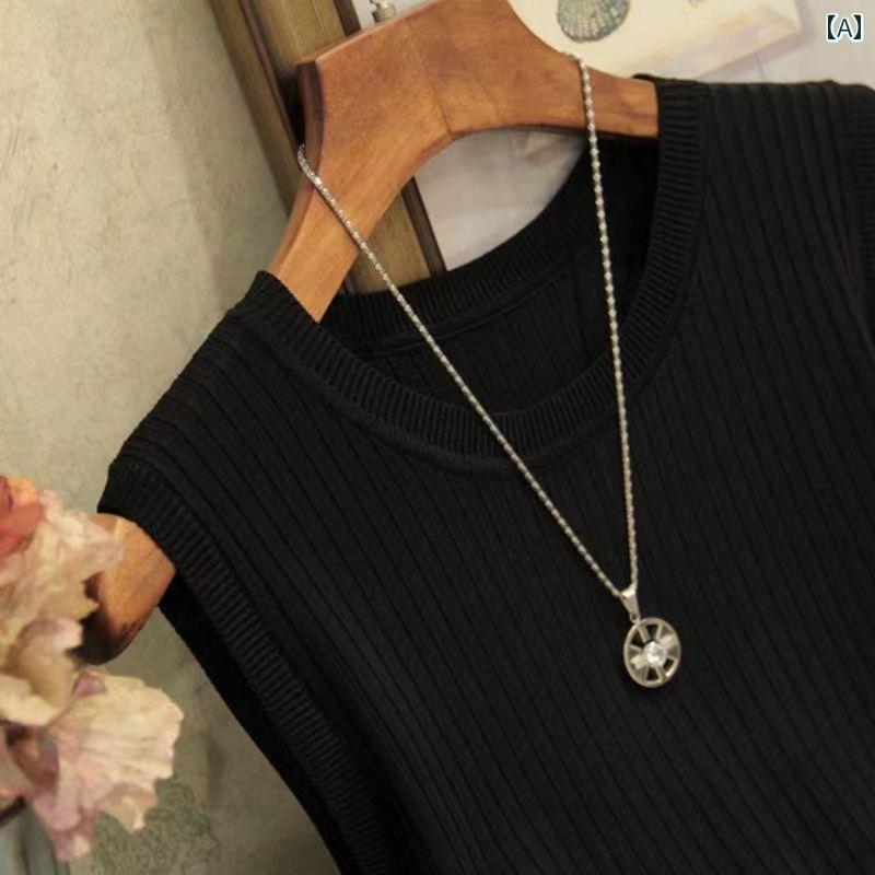 レディース タンクトップ ノースリーブ MM 特大 サイズ 300 斤 冷感 薄手 ベスト 女性 夏 ゆったり 速乾 ノースリーブ Tシャツ インナーウェア