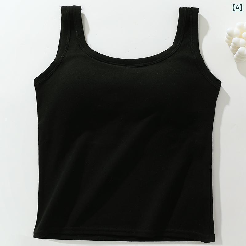 タンクトップ レディース ノースリーブ 綿 キャミソール ベスト レディース ロング インナーウェア 2025 新型 ブラ ワンピース アウターウェア 胸 パッド 付き 夏 ボトムトップ