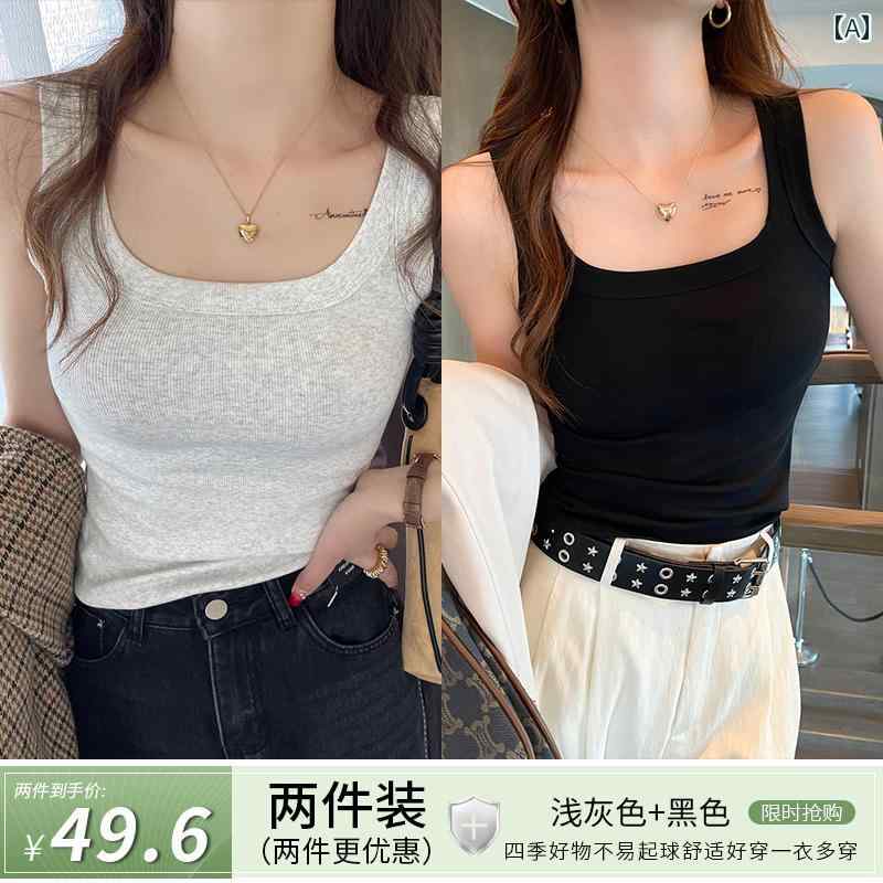 タンクトップ　レディース　ノースリーブ 2025年 レディースボトム ベスト ホワイト サスペンダー 夏 ..