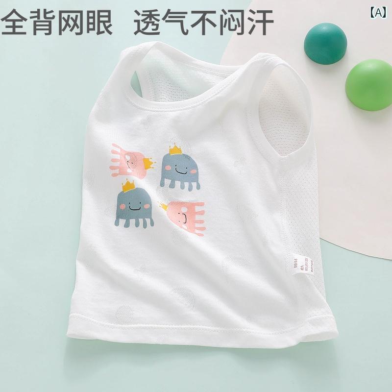 ベビー　服　赤ちゃん 生後 数ヶ月の ベビー ベスト。 綿 A型 インナーウェア。 小さいお 子様の お腹を 守る。 赤ちゃんに ぴったり フィット する 夏用 薄手 スタイル。
