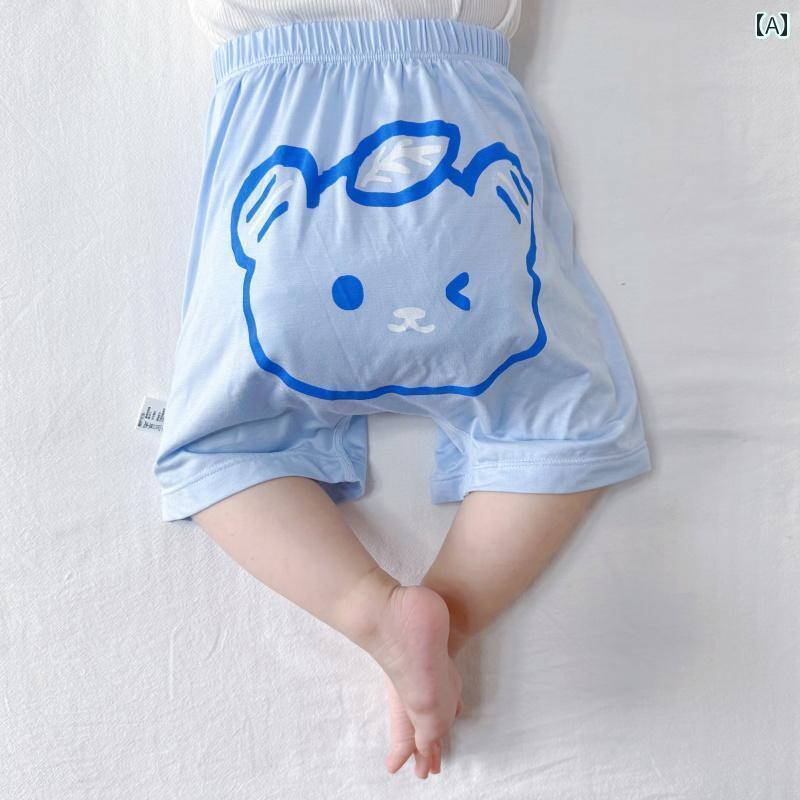 ベビー　服　赤ちゃん 夏用 ベビー ビッグ バット パンツ カートゥーン ショーツ 子供用 モダール 薄手..