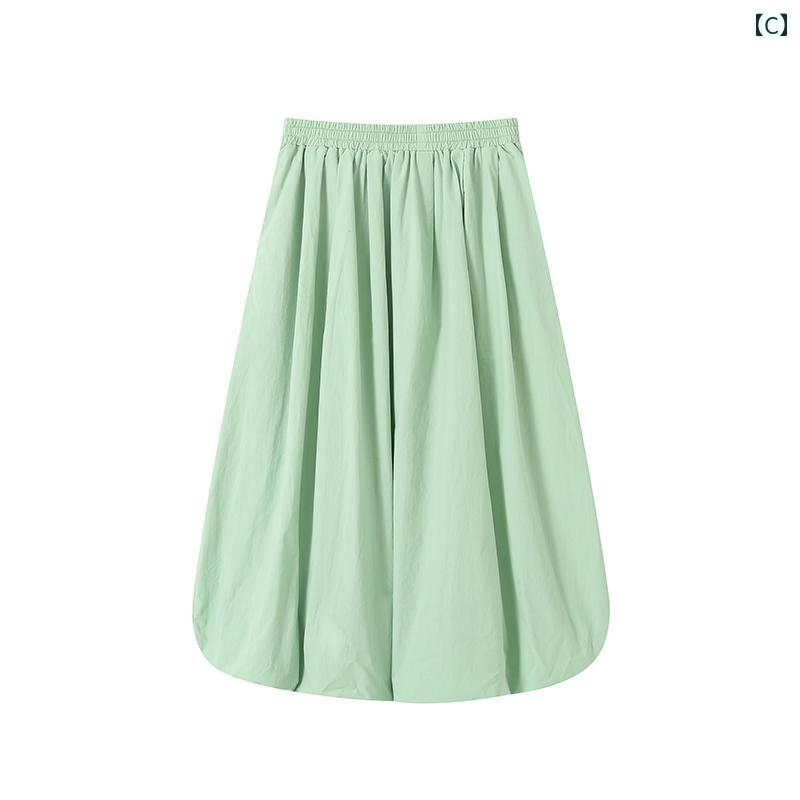 サポートシェアグローバルのレディース　スカート　ハイウエスト ケミカル ガール カラー パーティー 夏用 ウエスト ゴム 花 蕾 スカート レディース ハイウエスト スリム ロング｜アングル3