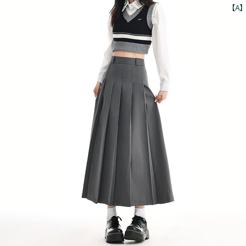 レディース　スカート　ハイウエスト MASS 春 グレー スカート レディース 2025 ハイウエスト ヒップ ..