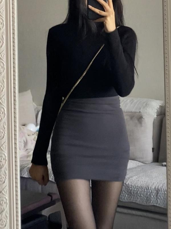 レディース スカート ハイウエスト enen ヒップ カバー スカート 弾性 スリム プロ ペンシル タイト 魅惑的 継母 ショート ハイウエスト 湯たんぽ レディース