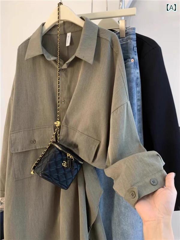 レディース　コート　ジャケット 大きいサイズ 太い mm中 長い 300 斤 長袖 シャツ ジャケット 女性 ゆったり 春秋 日焼け防止 ウインドブレーカー トップ