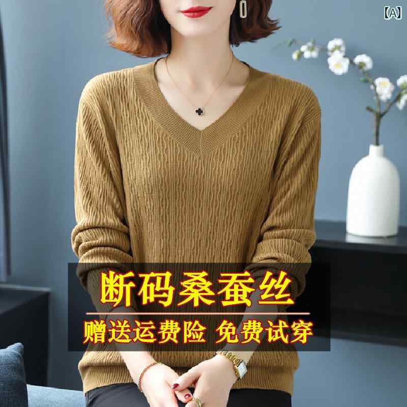 レディース　コート　ジャケット 秋 桑 シルク 長袖 Tシャツ レディーストップス 2025 大きいサイズ ゆ..