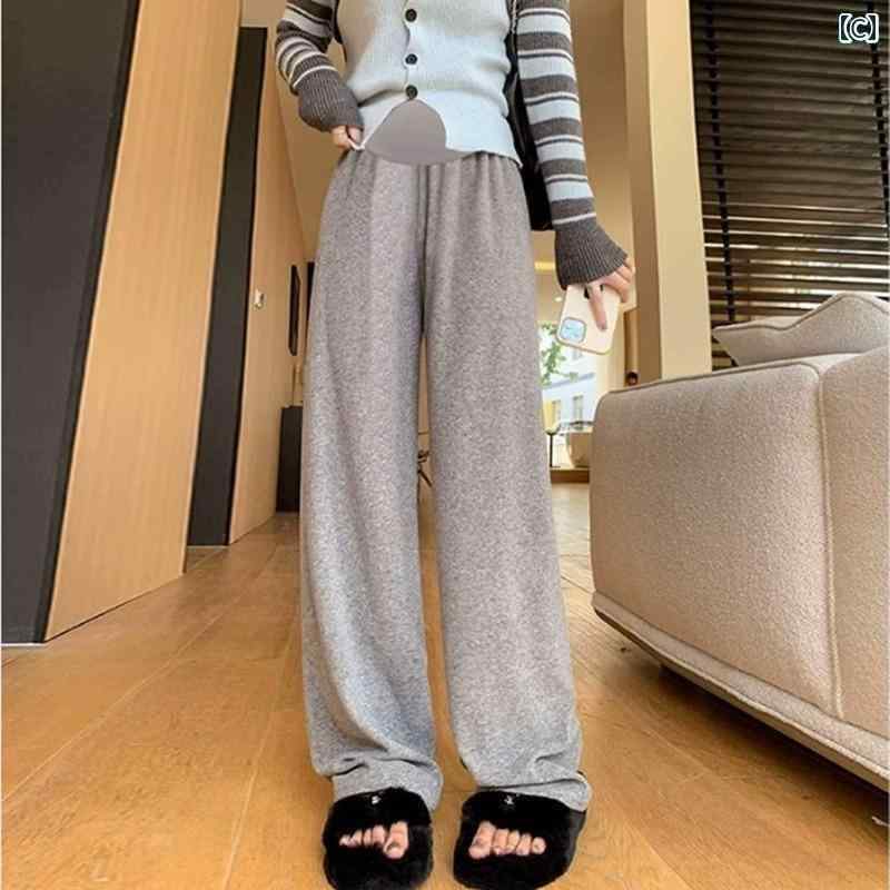 パンツ　スウェット　妊婦 マタニティパンツ 春秋 アウター ストレート ワイド レッグ パンツ 春夏 2025 レギンス お腹を 締め付けない 小春服