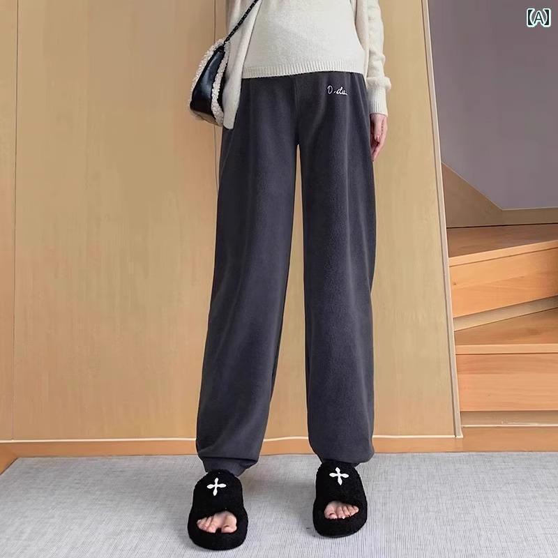 パンツ　スウェット　妊婦 妊婦用 パジャマ 冬 裏起毛 厚手 パンツ 春秋 アウターウェア フリース 暖かい 綿 ホーム 春服