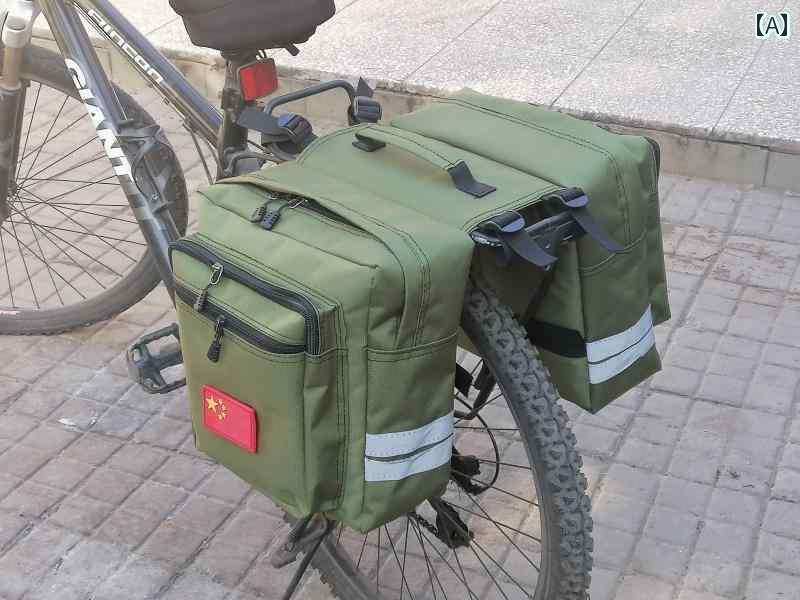 自転車　ホルダー　バッグ 厚手 マウンテンバイク 自転車 バッグ テールバッグ リア パニエ / キャメル フレーム ラック サイクリング