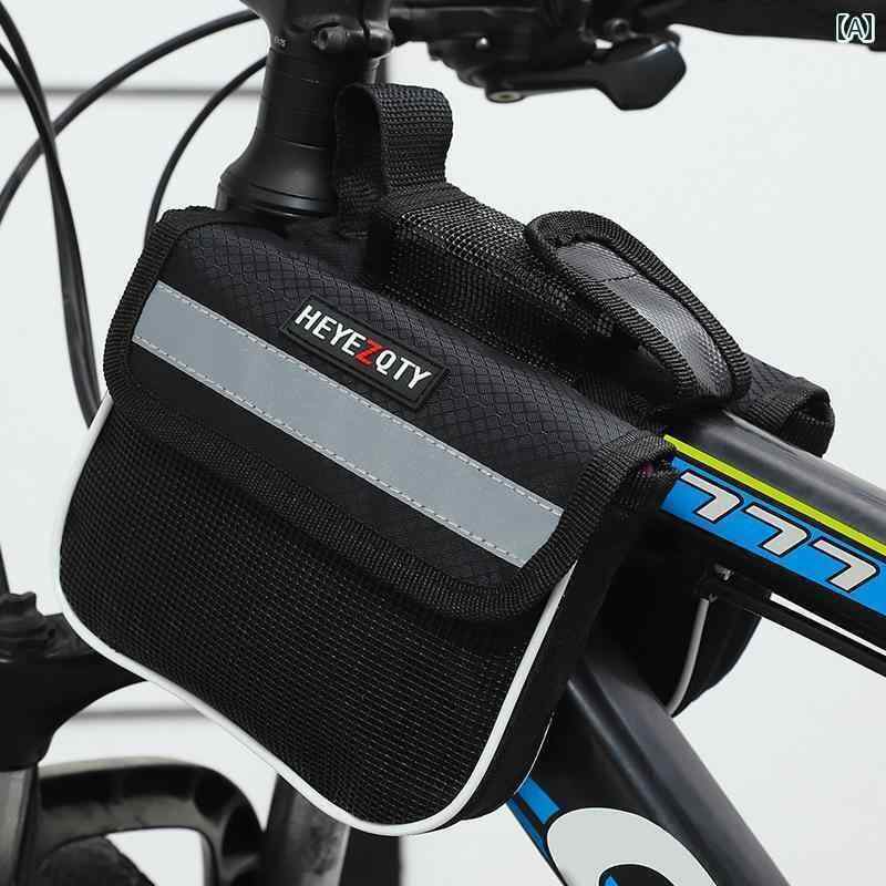 マウンテンバイク　ホルダー　バッグ 子供用 マウンテンバイク バッグ フロント ビーム バー 小型 吊り下げ トップ チューブ 収納 防水 スマートフォン ショルダーバッグ