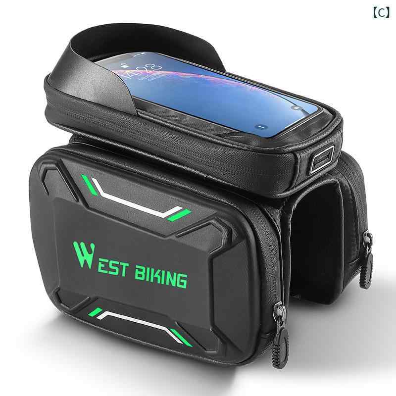 マウンテンバイク　ホルダー　バッグ Xiqizhe 自転車 フロント ビーム バッグ トップ チューブ 防水 スマートフォン マウンテンバイク サドルバッグ サイクリング アクセサリー s-share-global-10558153 サポートシェアグローバル サンプル画像3