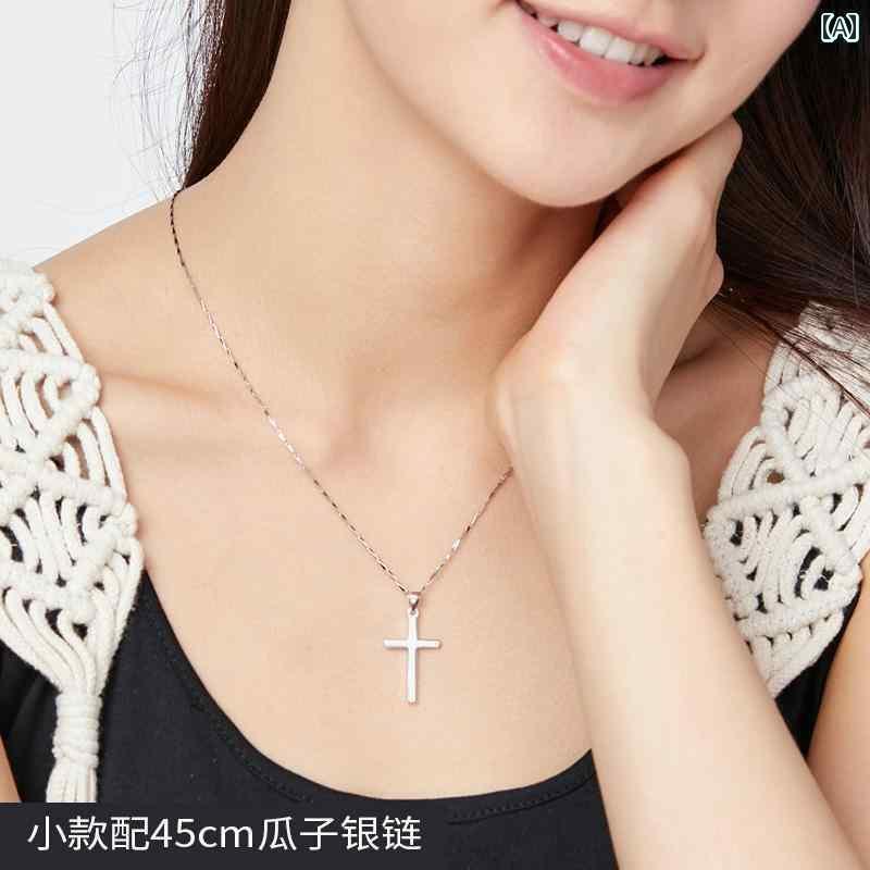 ネックレス　十字架　クロス s 925 スター リング シルバー クロス ネックレス 男女兼用 ローマ ペンダ..