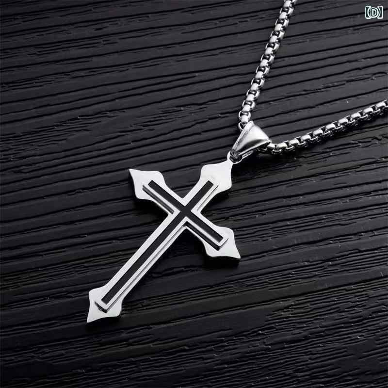 ネックレス　十字架　クロス メンズ ネックレス スター リング シルバー ストリート クロス ペンダント..