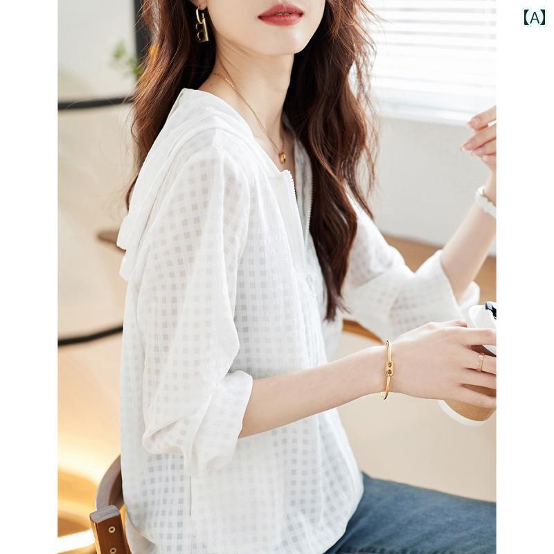 パーカー　薄手　カジュアル 2025 夏 レディース 日焼け防止 アウトドア 大きいサイズ カーディガン 薄..