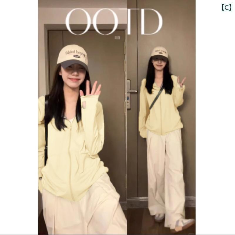 パーカー　薄手　ジャケット ホワイト 冷感 日焼け防止 服 女性用 夏 2025 ゆったり 小さめ 薄手 ジャケット 紫外線 防止