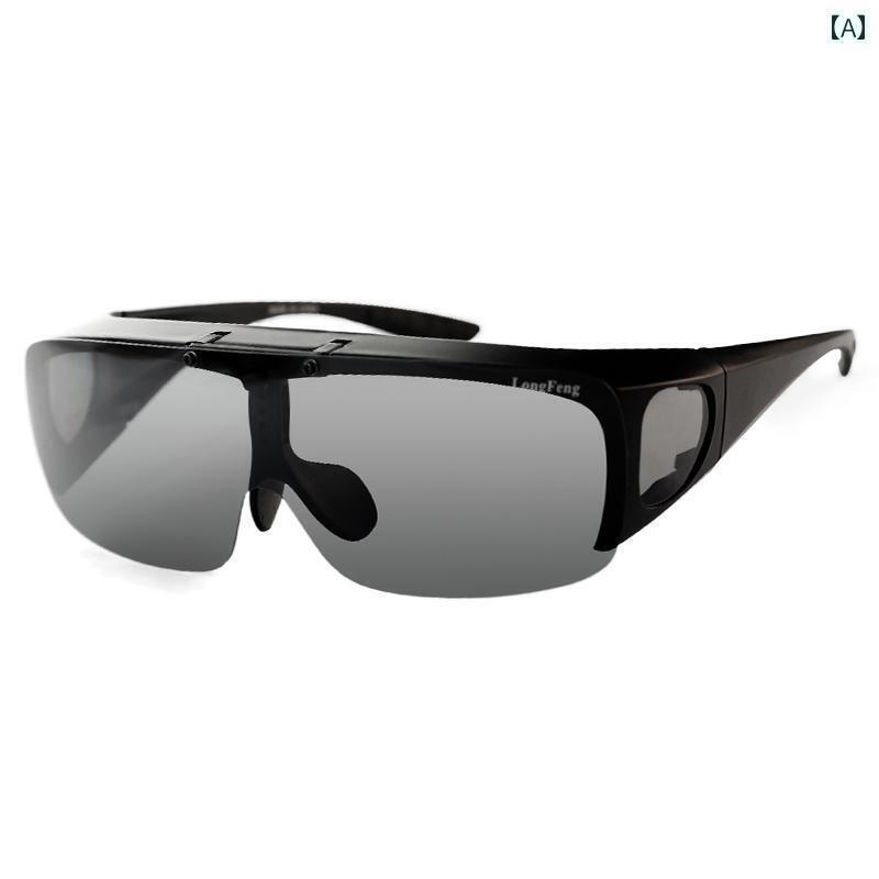 サングラス レンズ おしゃれ 近視用 メガネ セット 男女兼用 クリップ オン サングラス 偏光 釣り サイクリング 1枚 ミラー 2つに 使用 可能