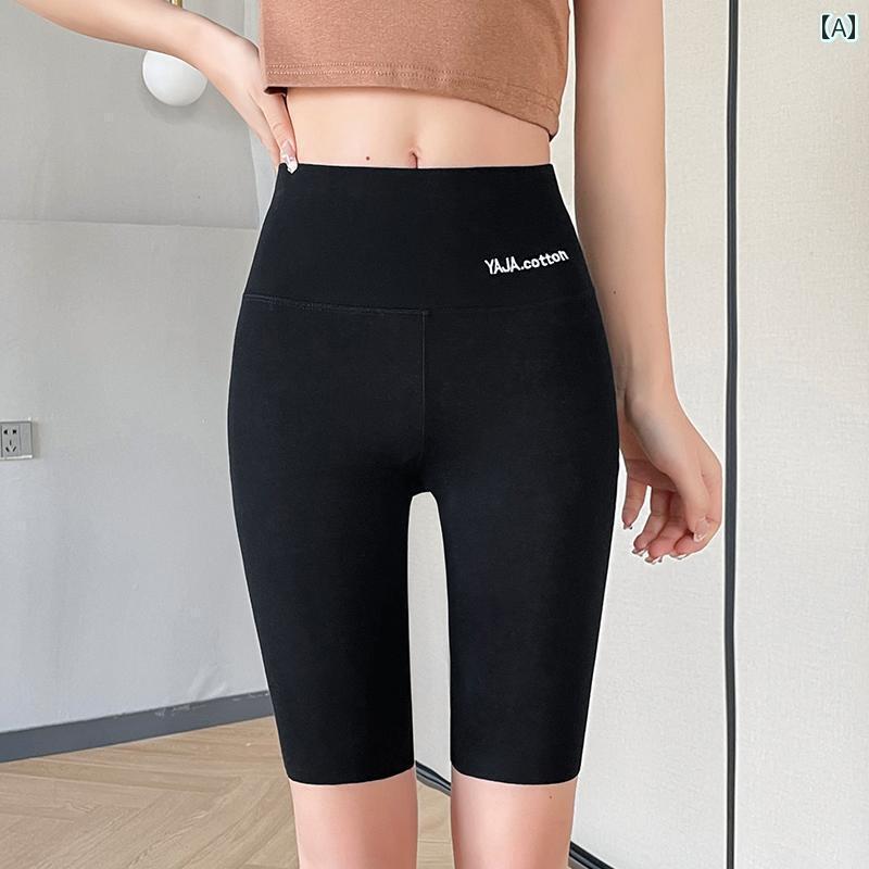 レディース　レギンス　シャーク 夏の アウターと して 着用 できる 女性用 ブラック コットン ハイウ..