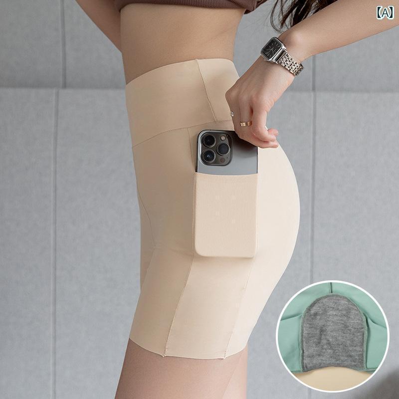 レギンス　パンツ　レディース 夏の 露出を 防ぐ 女性用 キャットマン ポケット セーフティ パンツ。 ..