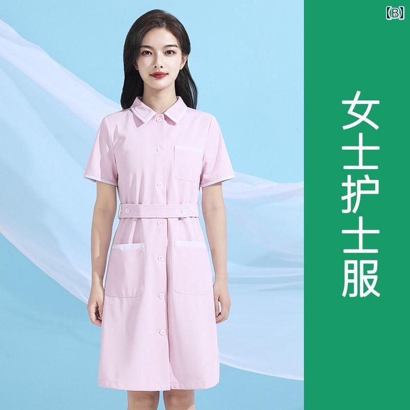 サポートシェアグローバルの作業服　美容　医療 ナース ユニフォーム 半袖 ロング 高級 医療 美容 歯科 クリニック 女性 春夏 室 作業着｜アングル2