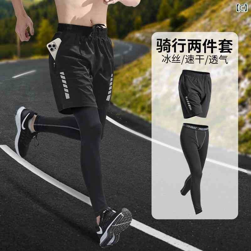 パンツ　スポーツ　ランニング サイクリング スーツ メンズ 秋 速乾 タイツ ロード バイク高 弾性 トレーニング スポーツ ランニング 日焼け防止 ショーツ