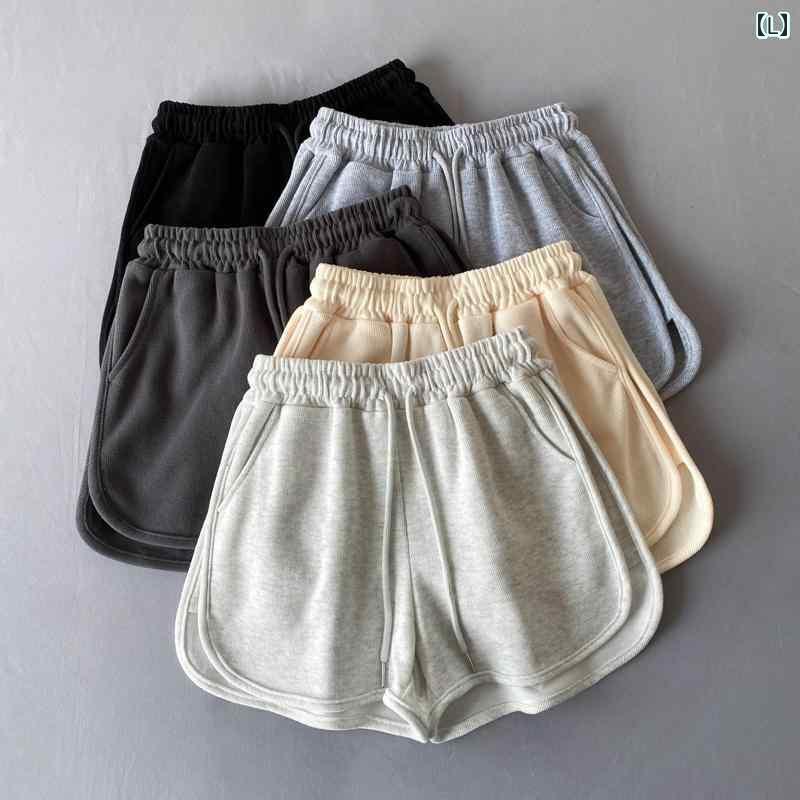 レディース　ショーツ　フィットネス アメリカン ホットティー aライン ハイウエスト ブラック オーバ..