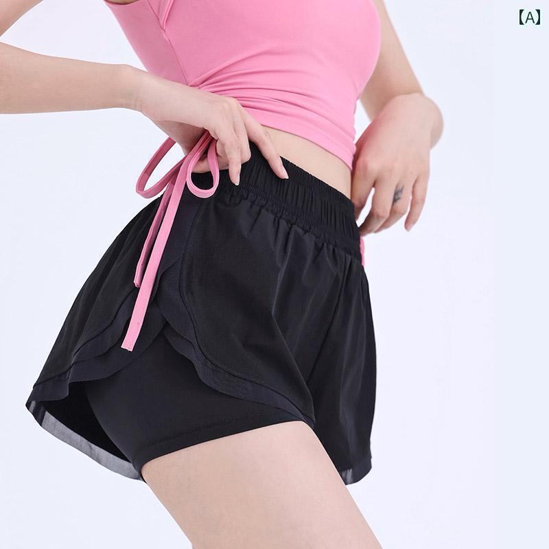 レディース　ショーツ　レギンス アンネ ラン アイス スポーツ ショーツ レディース フェイク ツーピー..