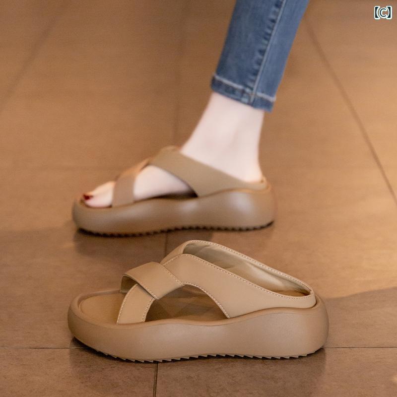 レディース　サンダル　スリッパ 夏の アウトドア用 レディース サンダル 2025年 厚底 カジュアル ビーチ 万能な 怠け者の