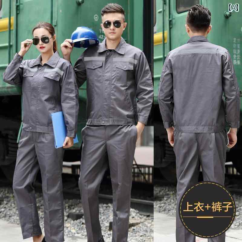 作業着　メンズ　ワーク 2025 春秋 厚手 作業着 スーツ メンズ大...(4)