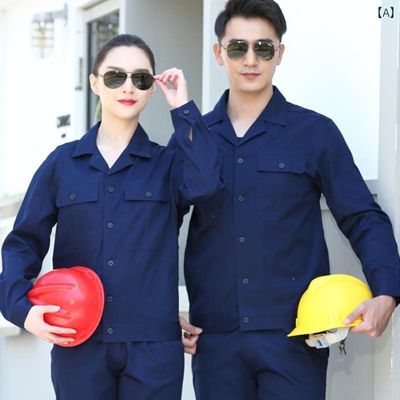 作業着　メンズ　ワーク 夏用 薄手 作業着 スーツ 男女兼用 長袖 半袖 耐摩耗 通気性 工場 労働 保護 服