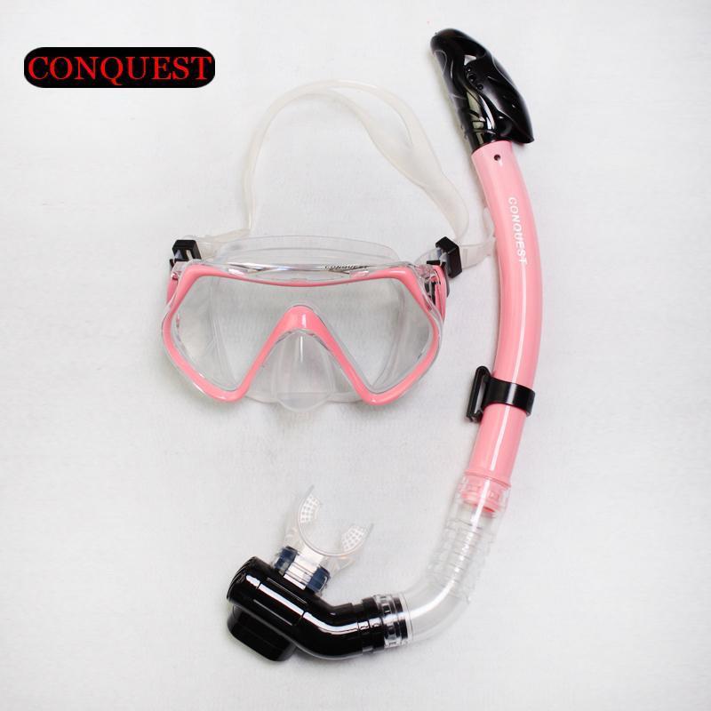 シュノーケリング ゴーグル マリン CONQUEST シュノーケリング サンボ セット 完全 乾燥 シュノーケル ..