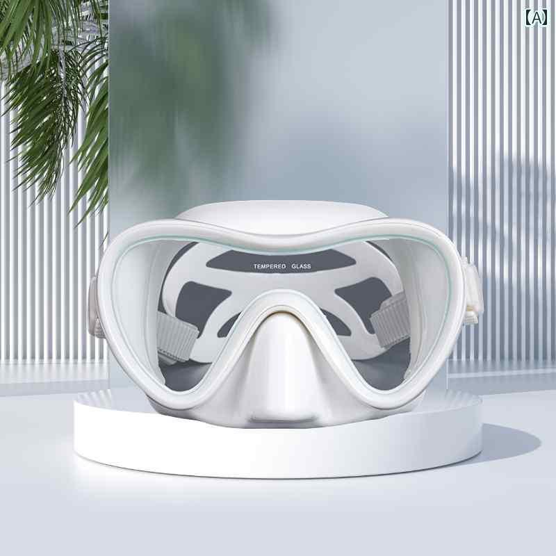 シュノーケリング　ゴーグル　スポーツ ダイビング ゴーグル 大型 フレーム高 解像度 防水 近視 水泳 鼻 保護 一 体型 大人 子供 マスク