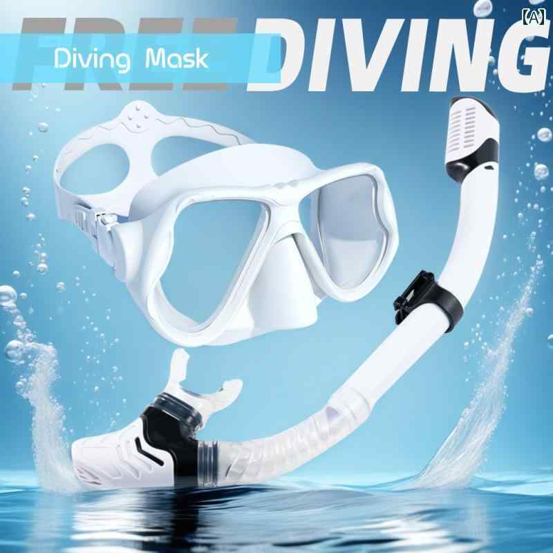 シュノーケリング　ゴーグル　スポーツ 大人 近視用 シリコン ダイビング ゴーグル シュノーケリング 用具 2つの 宝物 セット 窒息 防止 フル ドライ 呼吸 チューブ 水泳 マスク