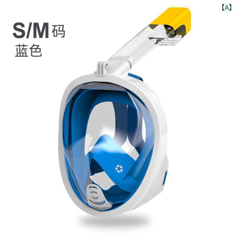 シュノーケリング　ゴーグル　スポーツ シュノーケリング マスク ダイビング 機器 Sanbao 大人 子供 フルフェイス 水泳 水中 呼吸 装置 フル ドライ 近視 ミラー