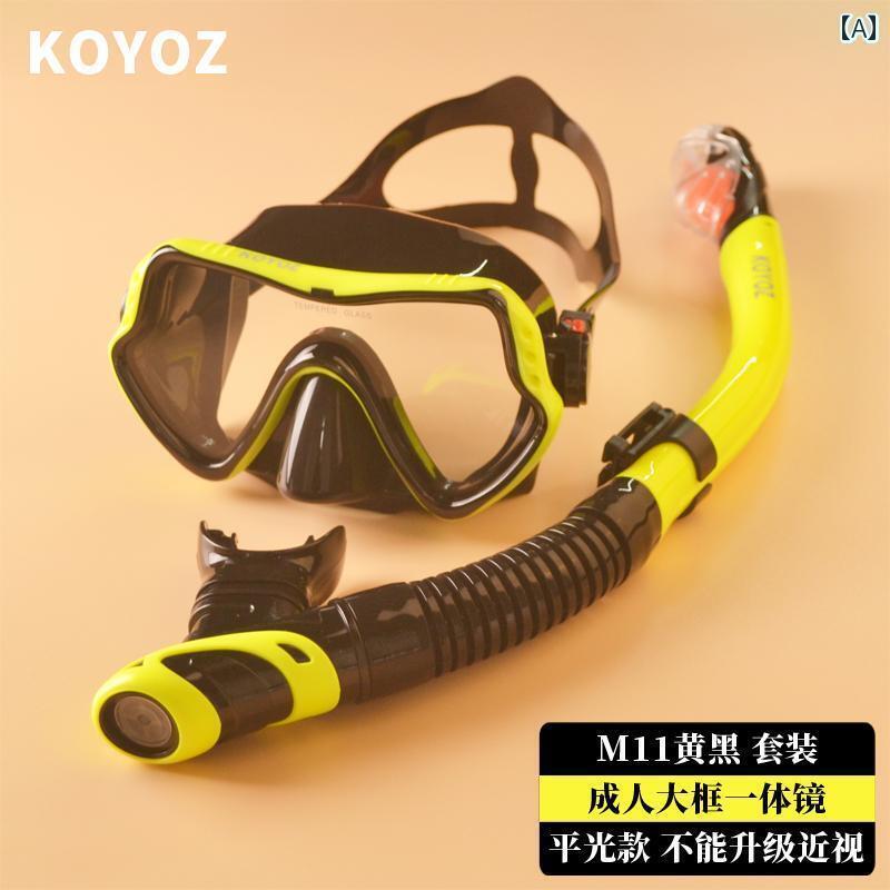 シュノーケリング　ゴーグル　スポーツ Yingfa ダイビング ゴーグル シュノーケリング 三 宝 装備 フル ドライ 呼吸 チューブ セット 大人 子供 水泳 マスク 近視