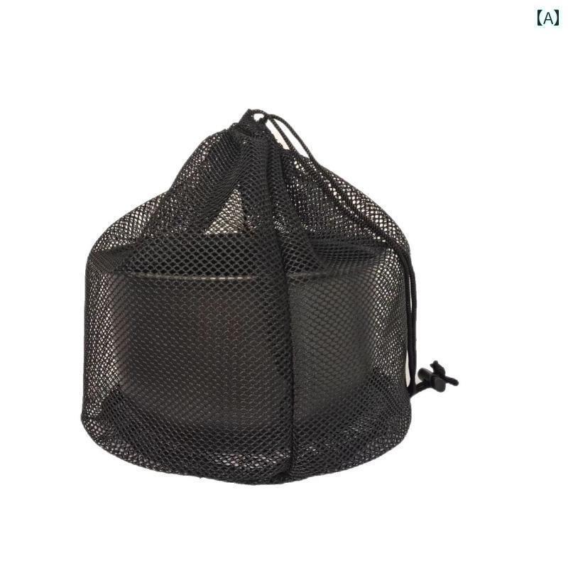 袋 メッシュ ネット ラインストーン メッシュ 収納 バッグ ポリエステル 巾着 ブラック メッシュバッグ 丸 底