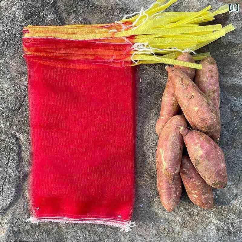 メッシュバッグ　ネットバッグ　土のう袋 サツマイモ ネット バッグ プラスチック フルーツ メッシュバ..