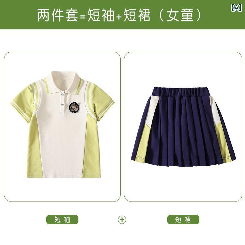 ゴルフ ウェア 子供 子供用 ゴルフウェア セット 半袖 子供服 大きいサイズ 男の子 女の子 スカート ショート パンツ 2点