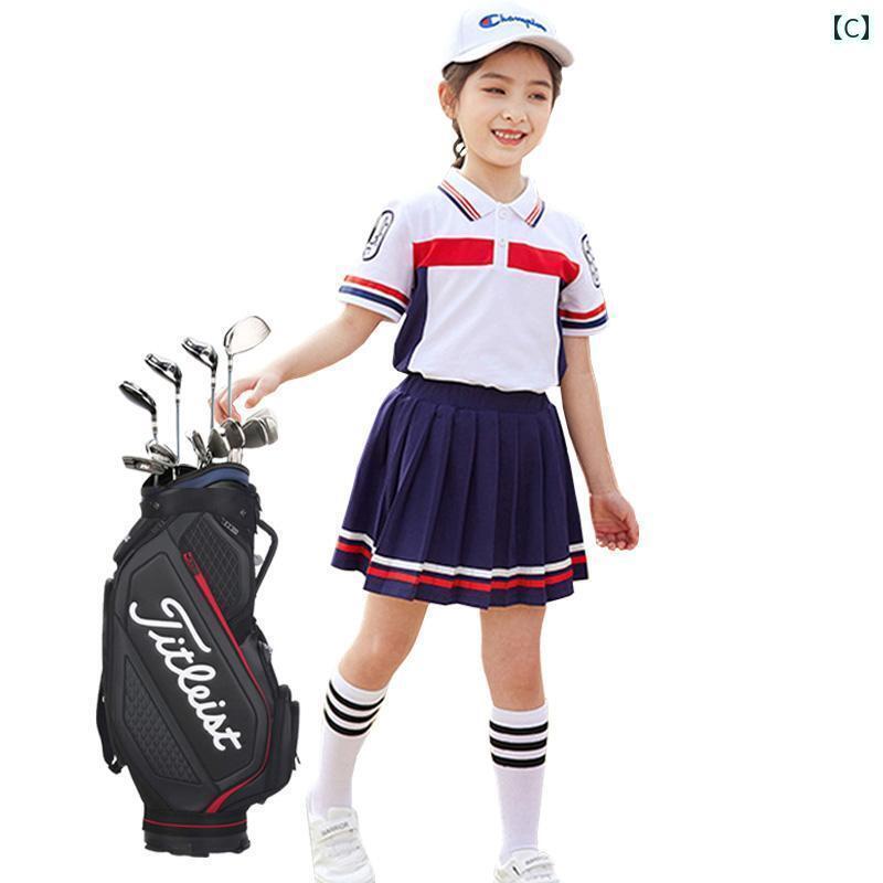 ゴルフ　ウェア　スポーツ ゴルフ セット 夏 子供用 半袖 露出 防止 スカート ツーピース 速乾 Tシャツ スポーツ ショーツゴルフ スーツ